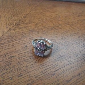 Sterling silver amethyst ring size 7 rectangle